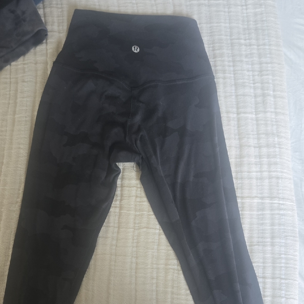 lululemon athletica Girls' Black Camo High-Rise Leggings
